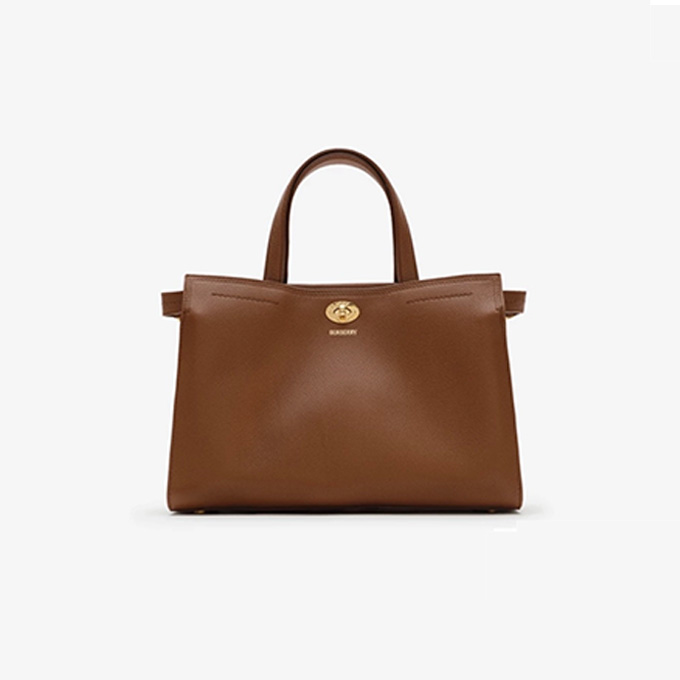 burberry medium cotswolds grained leather check panel tote bag